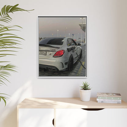 Mercedes C63 Sedan on Gas Station Canvas