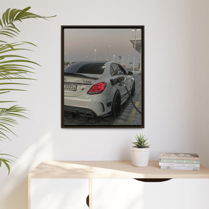 Mercedes C63 Sedan on Gas Station Canvas