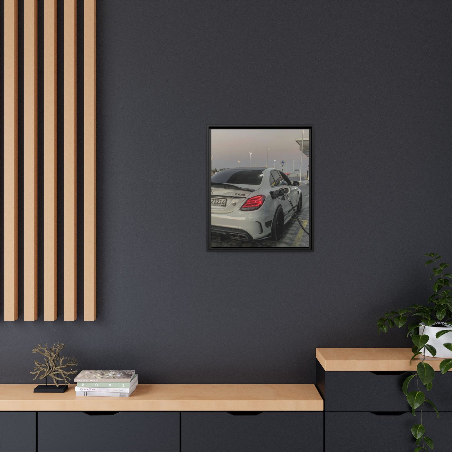 Mercedes C63 Sedan on Gas Station Canvas