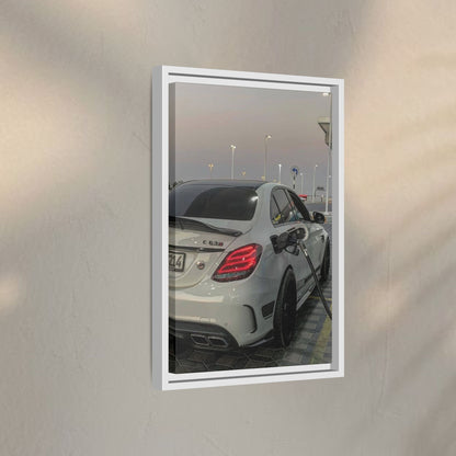 Mercedes C63 Sedan on Gas Station Canvas