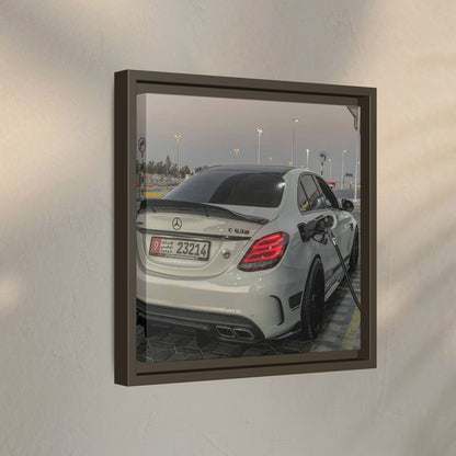 Mercedes C63 Sedan on Gas Station Canvas