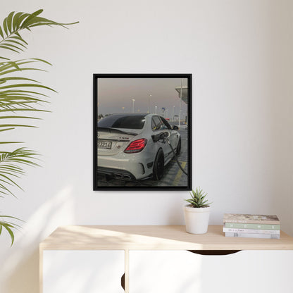 Mercedes C63 Sedan on Gas Station Canvas