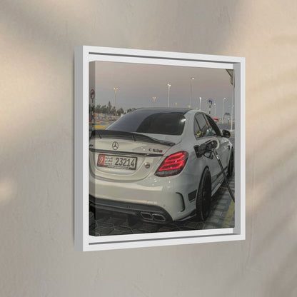 Mercedes C63 Sedan on Gas Station Canvas