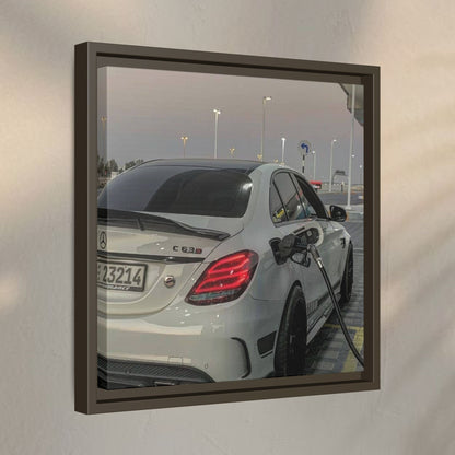 Mercedes C63 Sedan on Gas Station Canvas