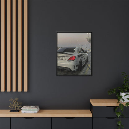 Mercedes C63 Sedan on Gas Station Canvas